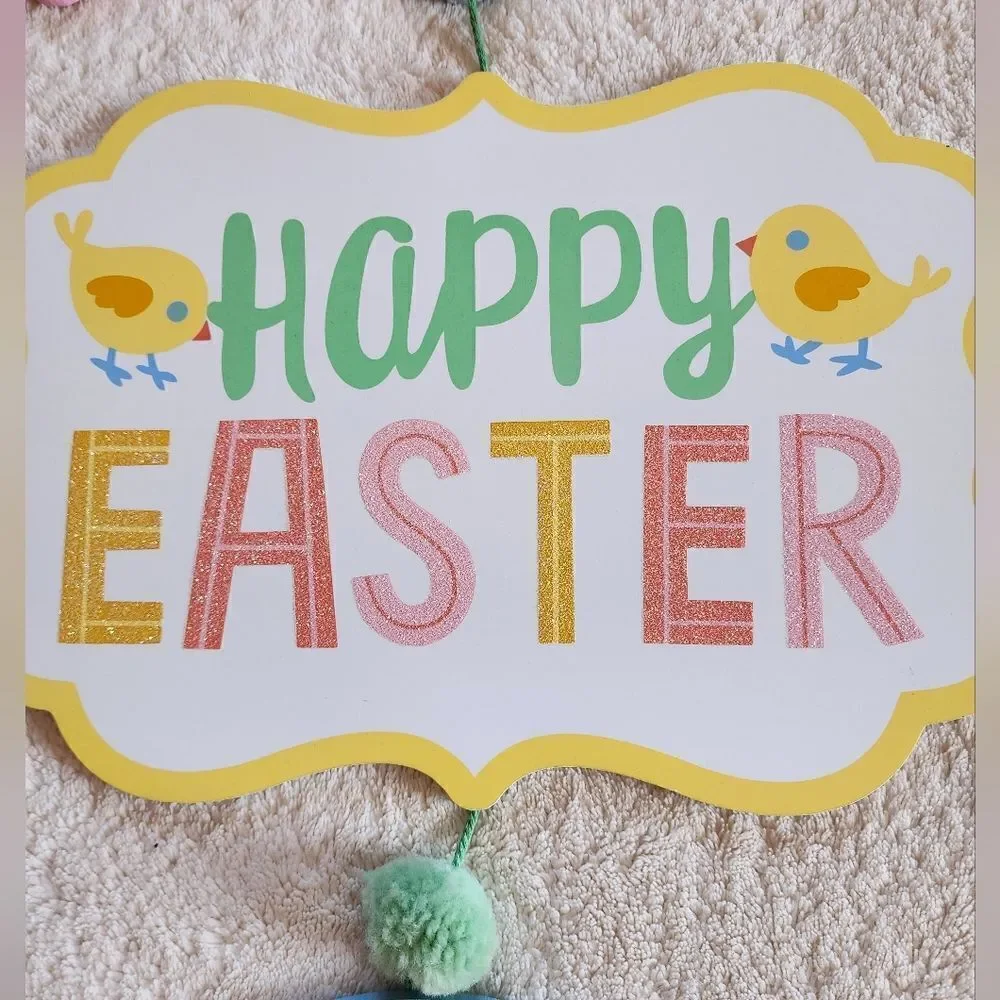 New easter wooden indoor wall decor 22' long